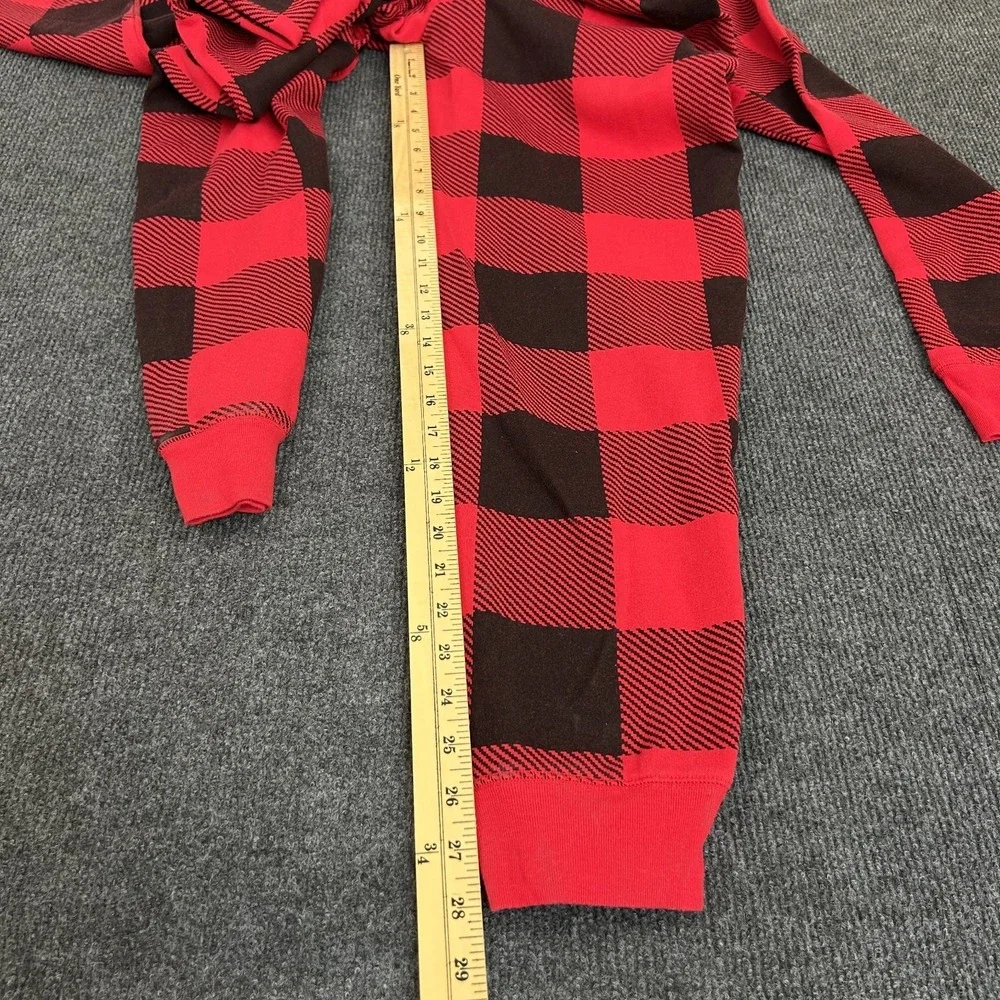 Victoria Secret PINK Red Buffalo Plaid Hooded Sherpa Long Jane One-Piece PJ - SM - Picture 11 of 15